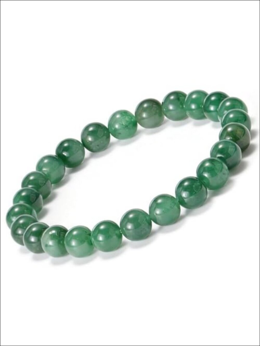 Natural African Jade Beaded Stretch Bracelet 8mm Round Gemstone Handmade